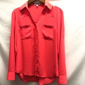 Express Hot Pink Button Down
